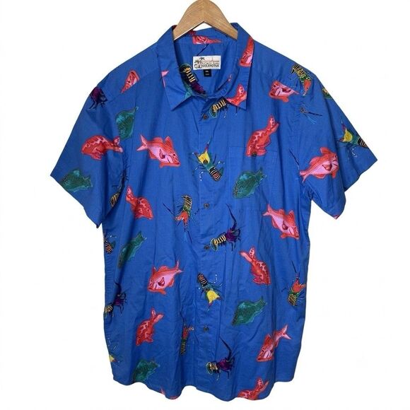 Patagonia Other - Patagonia Pataloha Shirt Mens XXL Lobster Fish Sea Harvest Blue Hawaiian Camp